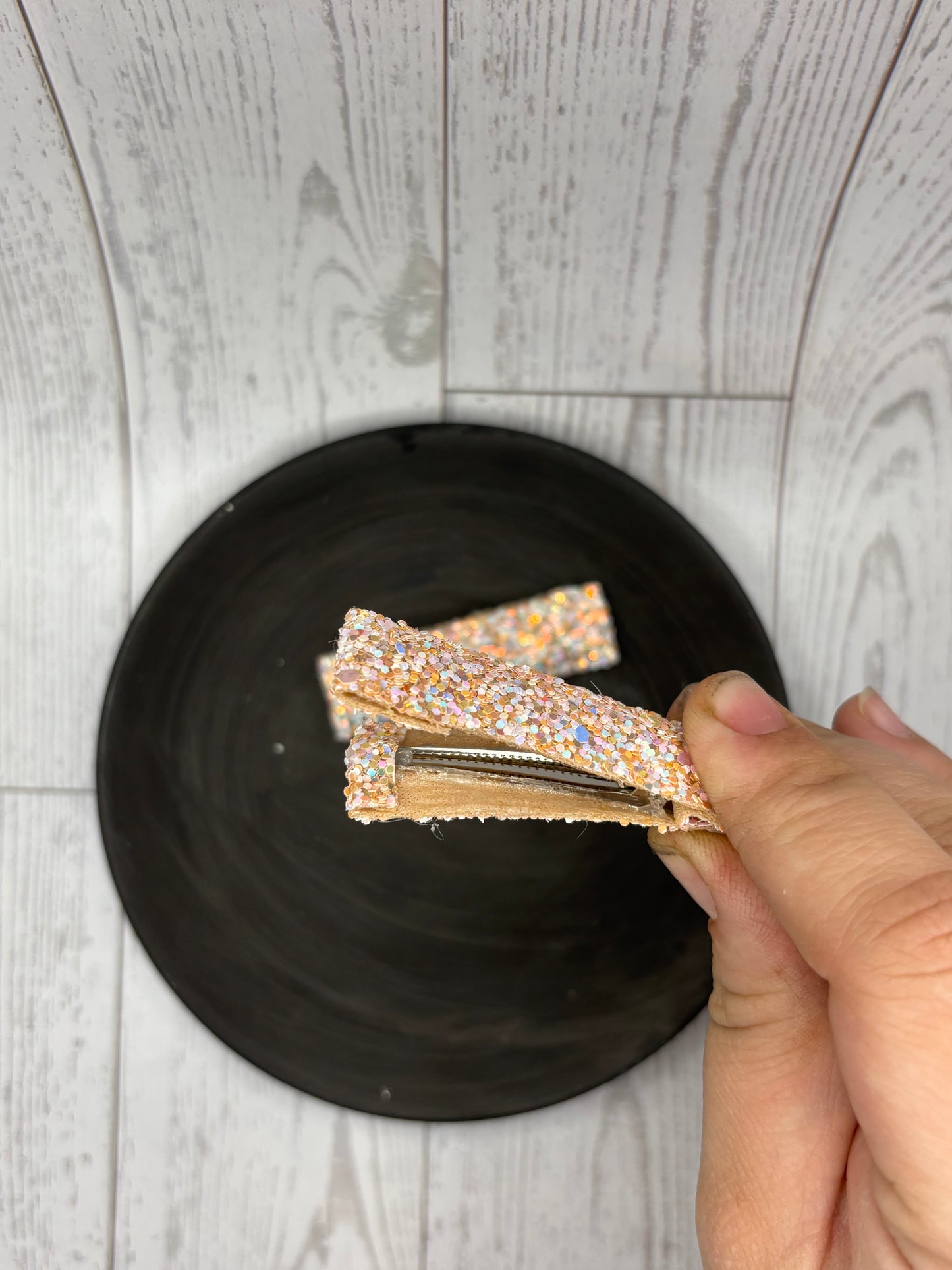 Pink Glitter Hair Clips