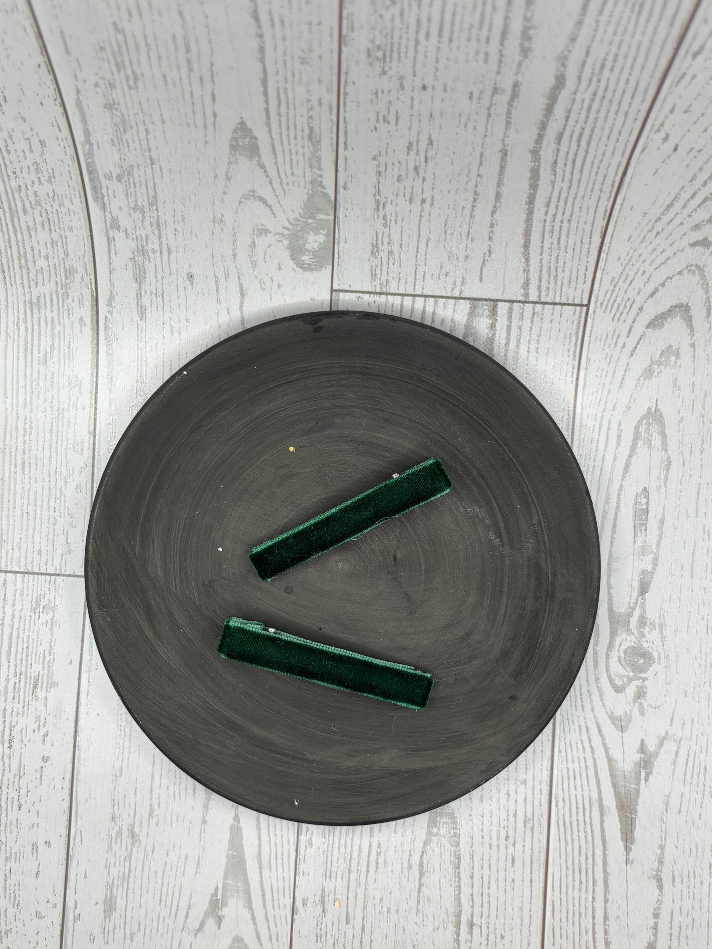 Green Velvet Hair Clip