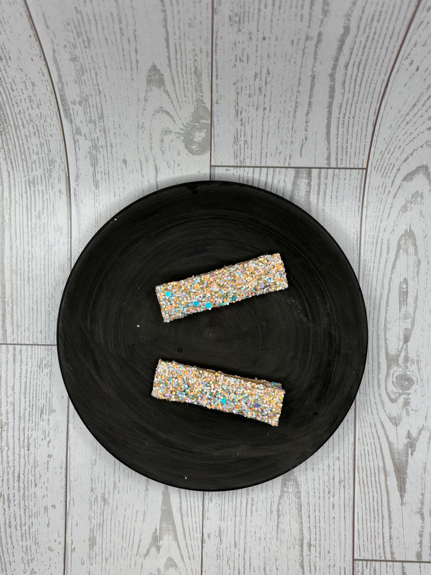 Pink Glitter Hair Clips