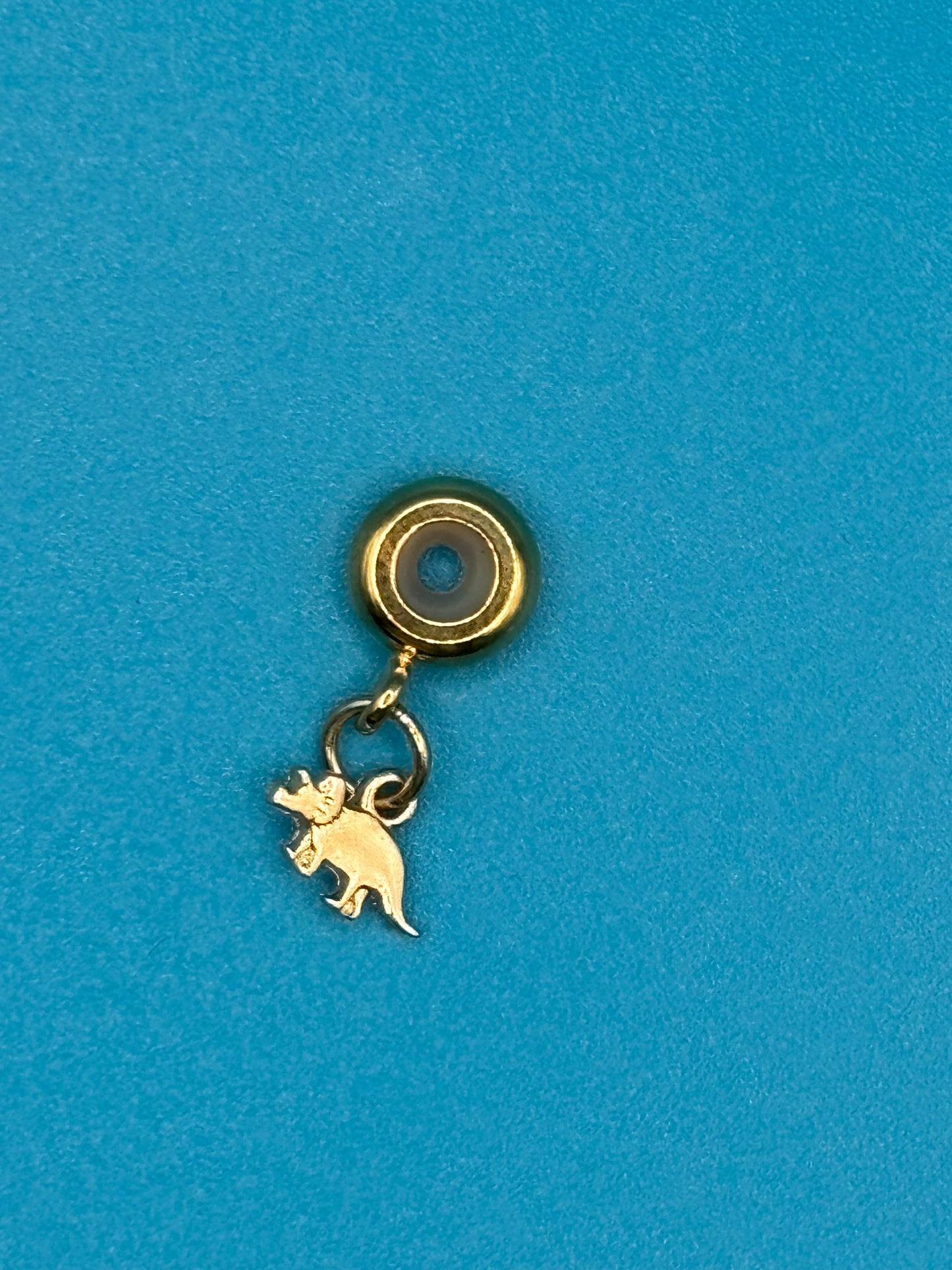 Golden Triceratops Charm