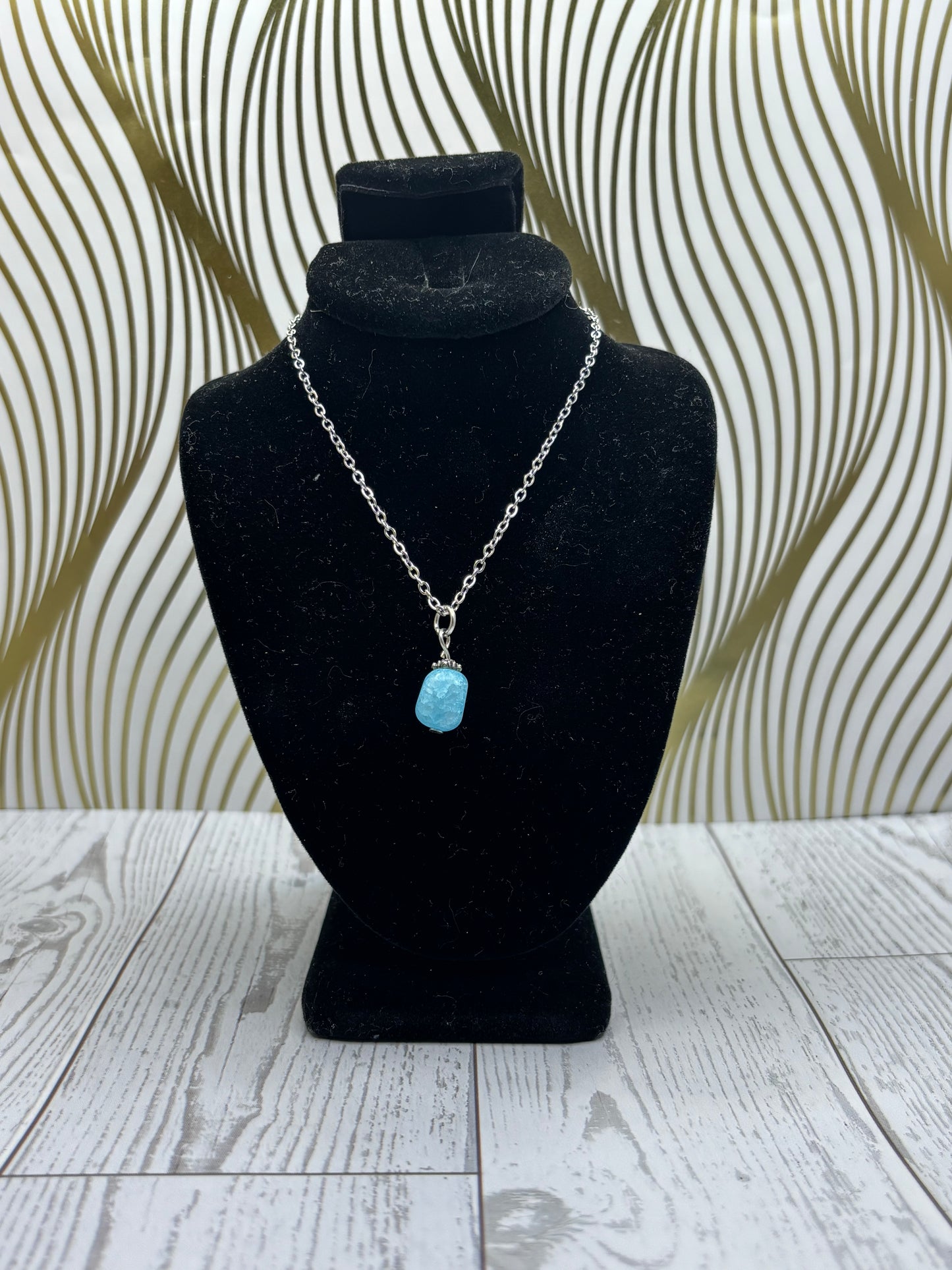 Blue Sea Glass Necklace