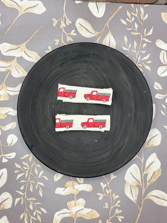 Little Red Truck Hair Clips