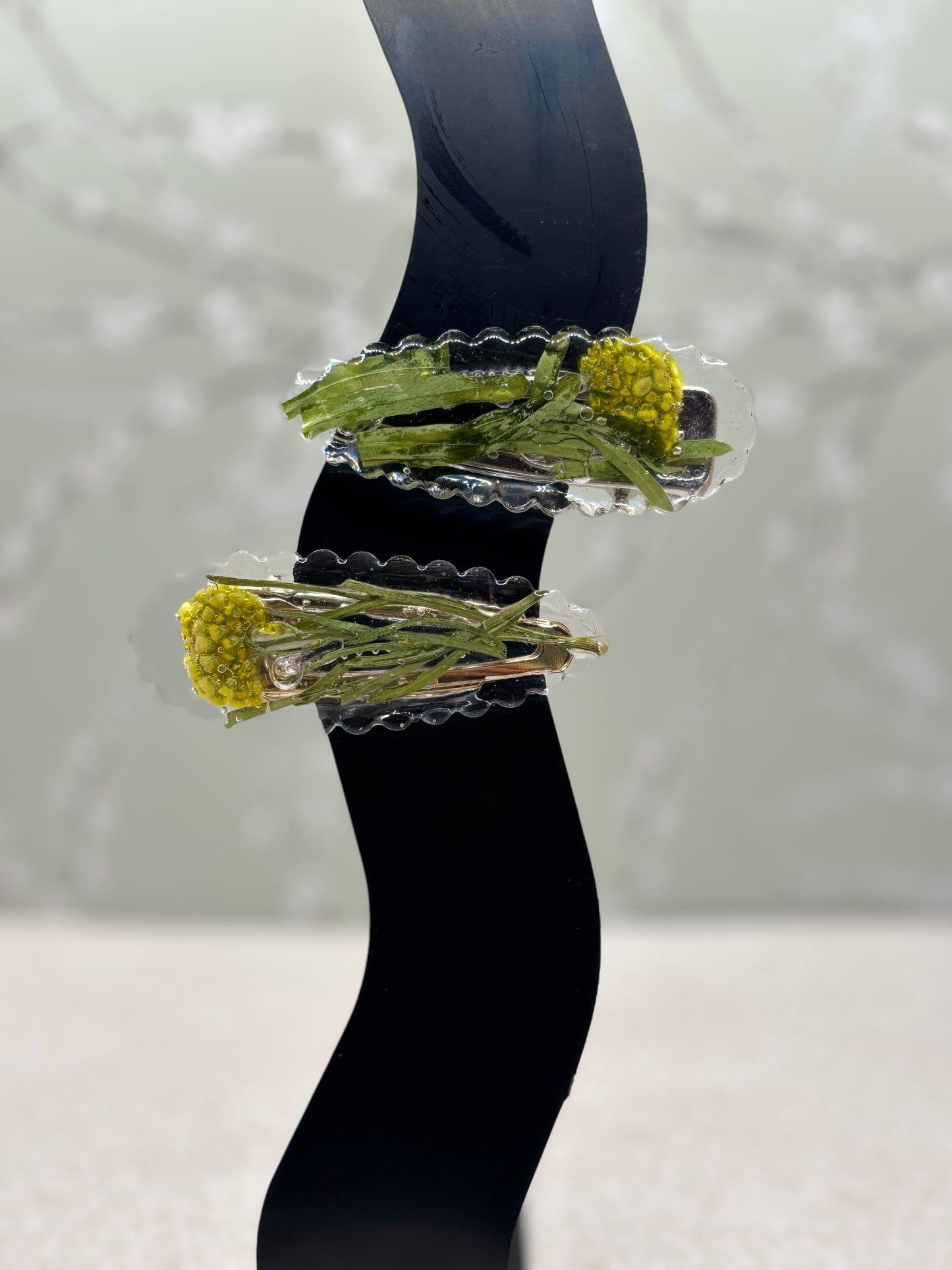 Single Yellow Yarrow Hair Clip
